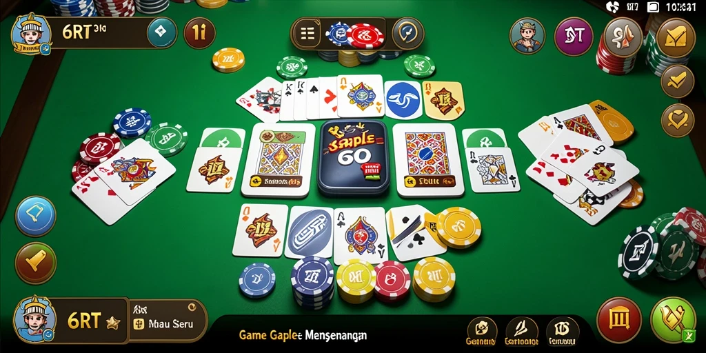Tampilan gameplay Gaple yang seru di 6RT.