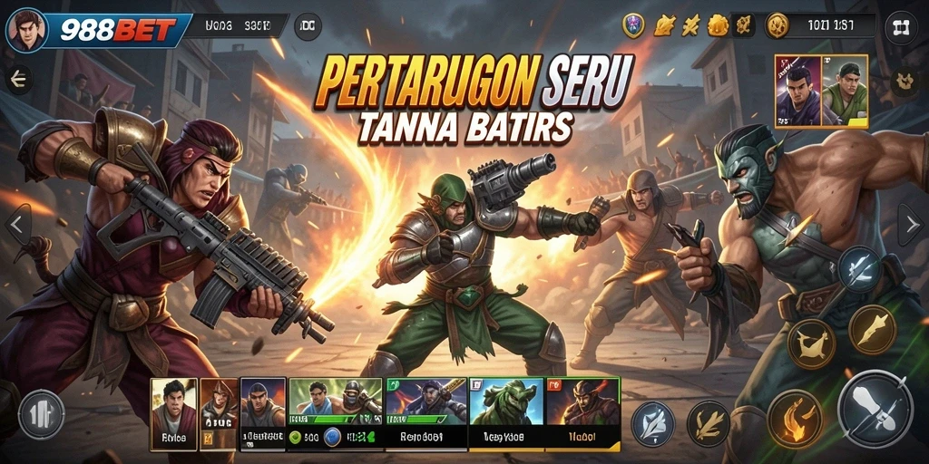 Screenshot dari gameplay pertarungan seru di 988BET.