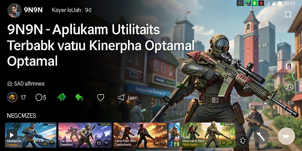 Tampilan antarmuka utama 9N9N yang sederhana dan fungsional.