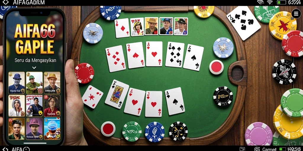 Tampilan utama AIFA66 dengan gameplay Gaple yang seru dan interaktif.
