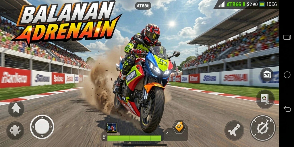Tampilan menarik dari gameplay balap motor AT866.