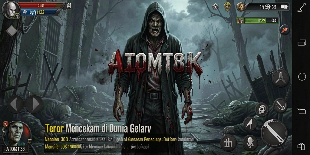 Tampilan menyeramkan dari gameplay ATOM138 yang penuh kengerian.