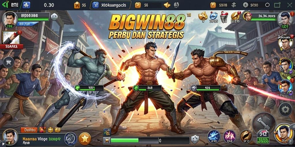 Screenshot menunjukkan aksi intens dalam permainan Fighting.
