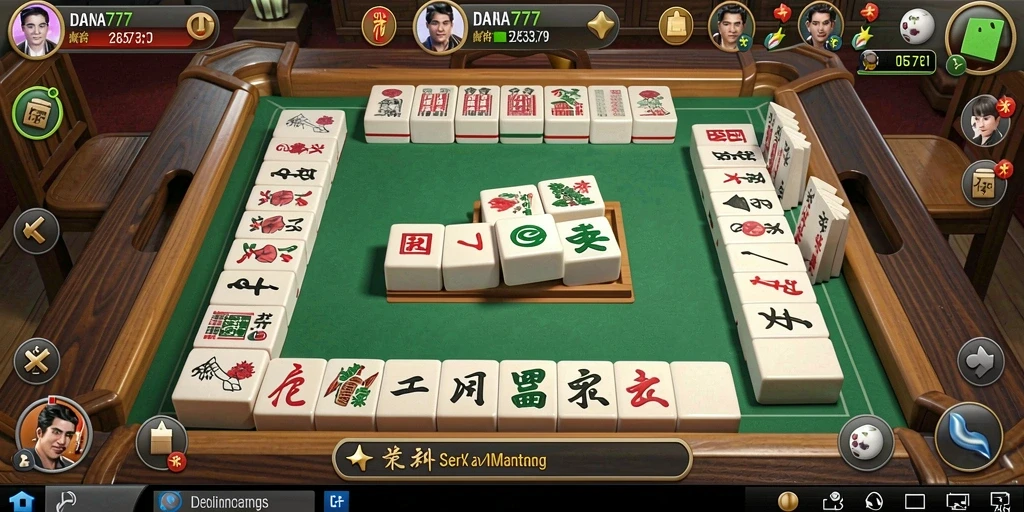 Tampilan gameplay DANA777 dengan ubin Mahjong yang menarik.