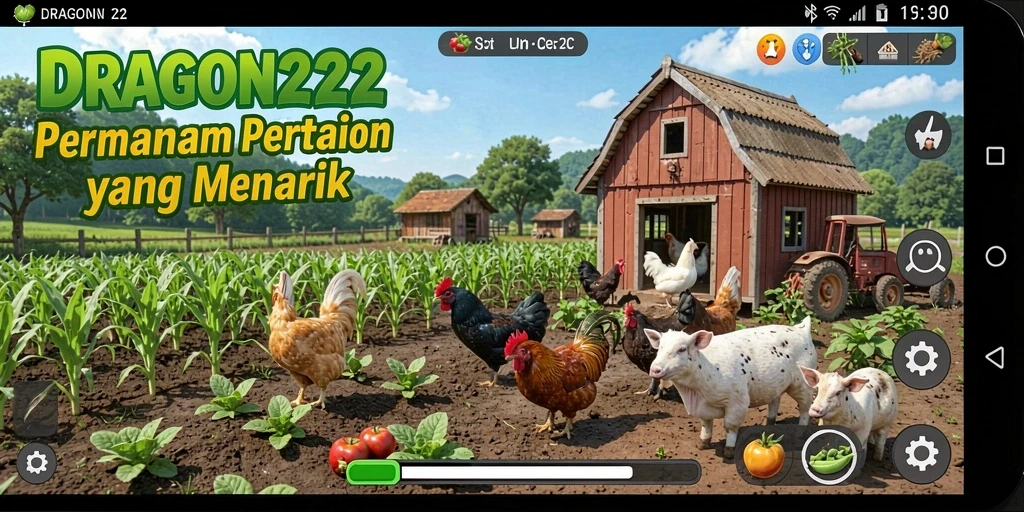 Tangkapan layar permainan <strong>DRAGON222</strong> menunjukkan aktivitas bertani yang seru.