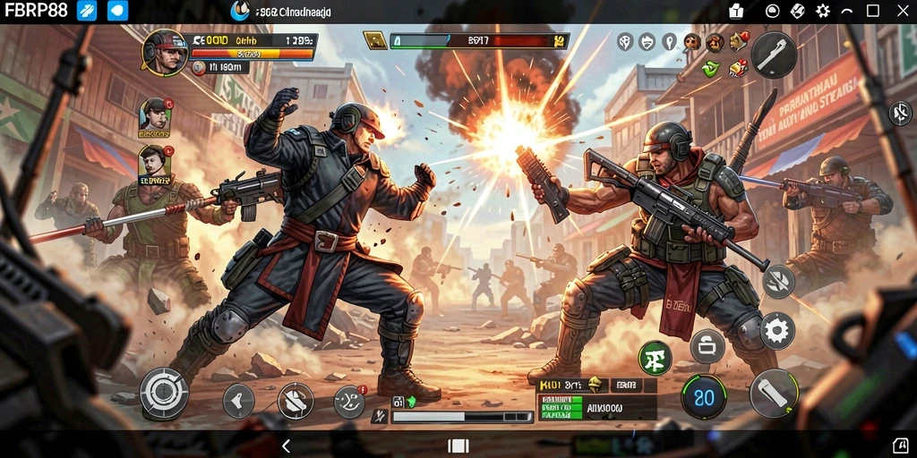 Gameplay seru dari FBRP88 yang menampilkan pertarungan karakter.