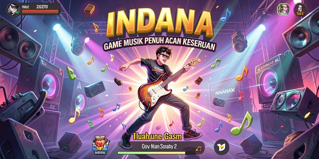 Tangkapan layar gameplay dengan nuansa musik yang menggembirakan.