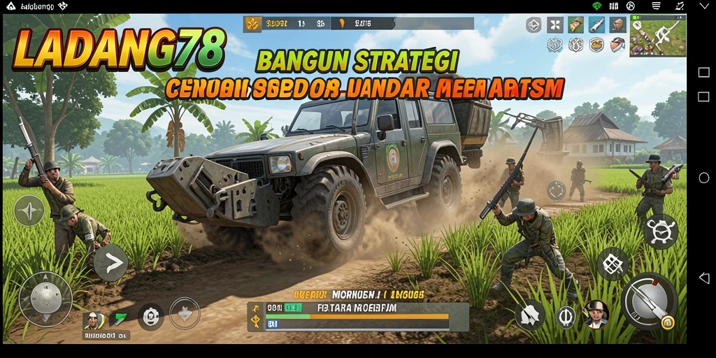 Tangkapan layar menggambarkan pertempuran strategis yang intens di LADANG78.