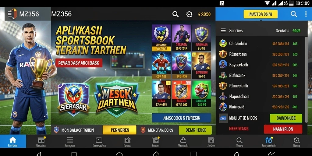 Tampilan gameplay MZ356 menampilkan taruhan olahraga yang menarik.