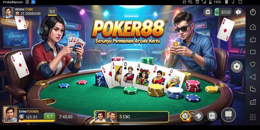 Tampilan gameplay seru di POKER88 dengan pemain yang aktif.