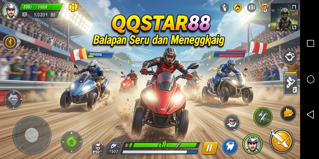 Tampilan gameplay seru balap mobil di QQSTAR88.