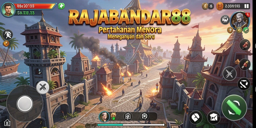 Tampilan gameplay klasik Tower Defense di RAJABANDAR88 yang mendebarkan.