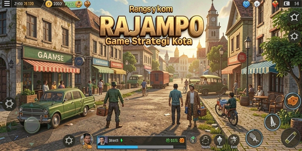 Tampilan gameplay menegangkan di RAJAMPO yang penuh strategi.