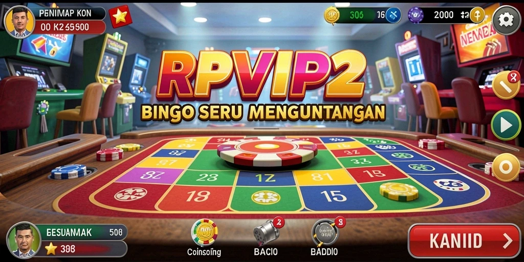 Tampilan gameplay RPVIP2 dengan suasana permainan Bingo yang interaktif.