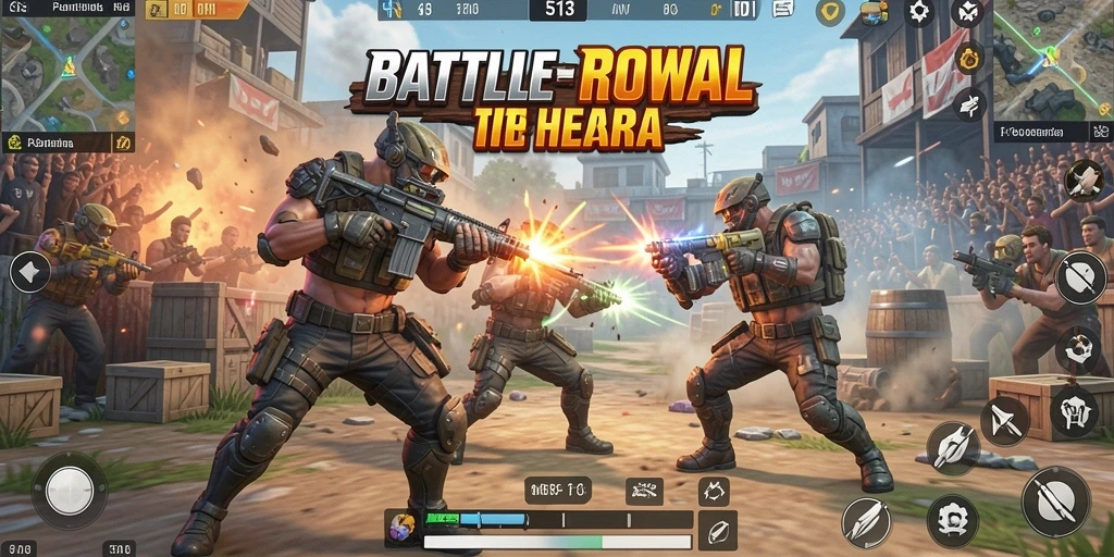 Tampilan aksi seru dalam gameplay Battle Royale S13.