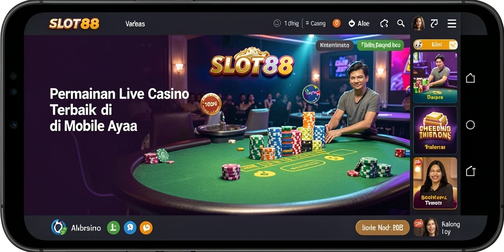 Tampilan permainan Live Casino yang menakjubkan dan interaktif di SLOT88.