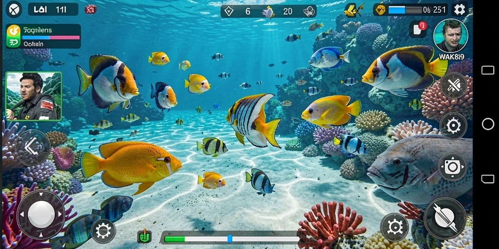 Tampilan gameplay seru di WAK89 menembak ikan besar.