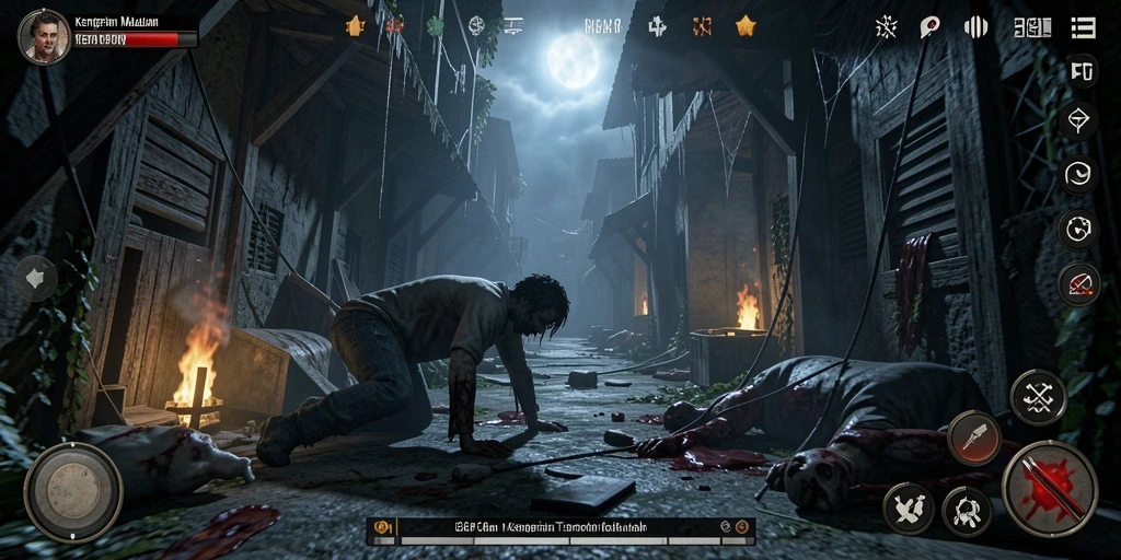 Gameplay ZK7 yang menghantui dengan makhluk menyeramkan.